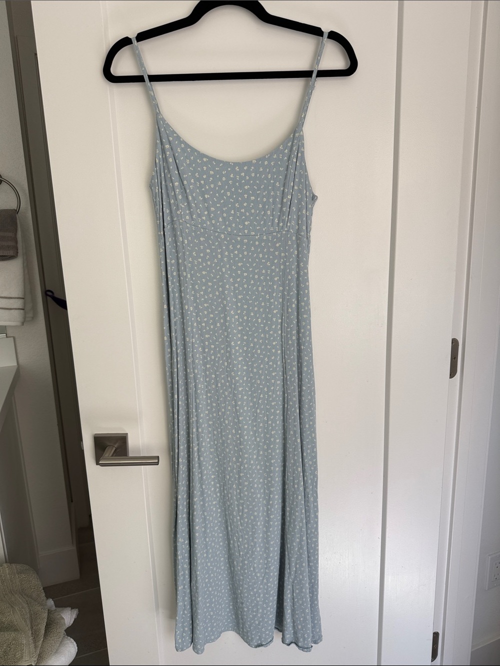 Brandy Melville Light Blue Floral Maxi Slip Dress